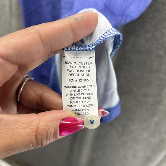 Johnnie O Polo Shirt Mens 2XL Blue Wingo Biscayne Golf Performance Patterned - Picture 8 of 10